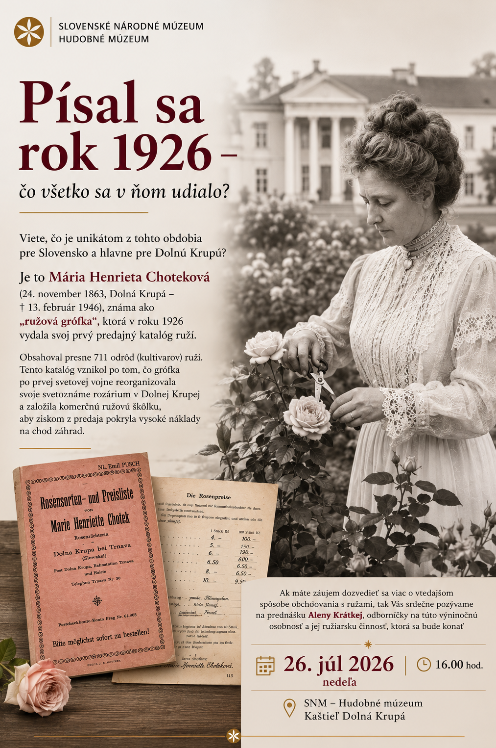 1926 predajný katalóg ruží Chotekovej
